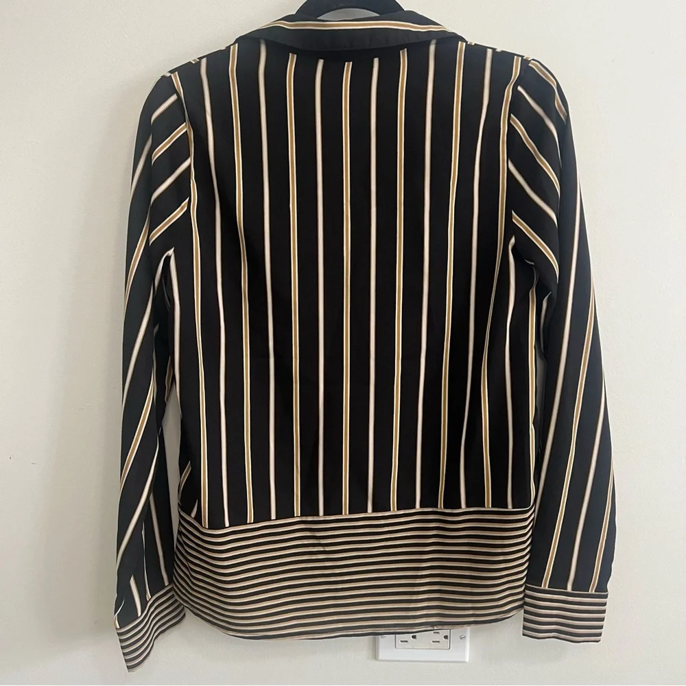 Women’s Striped Button-Down Work Top Office Business Careerwear Career Spring - Picture 6 of 7